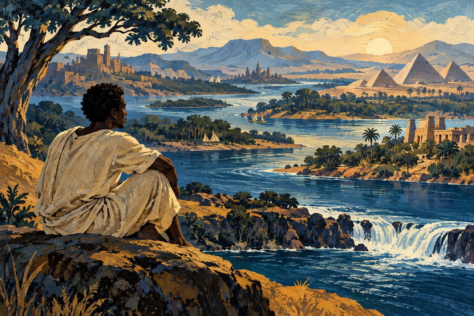 Interpretive illustration for The Negro Speaks of Rivers